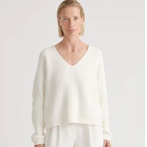 100% Organic Cotton Fisherman V-Neck Sweater